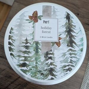 Pier 1 Holiday Forest Candle - Green and Brown